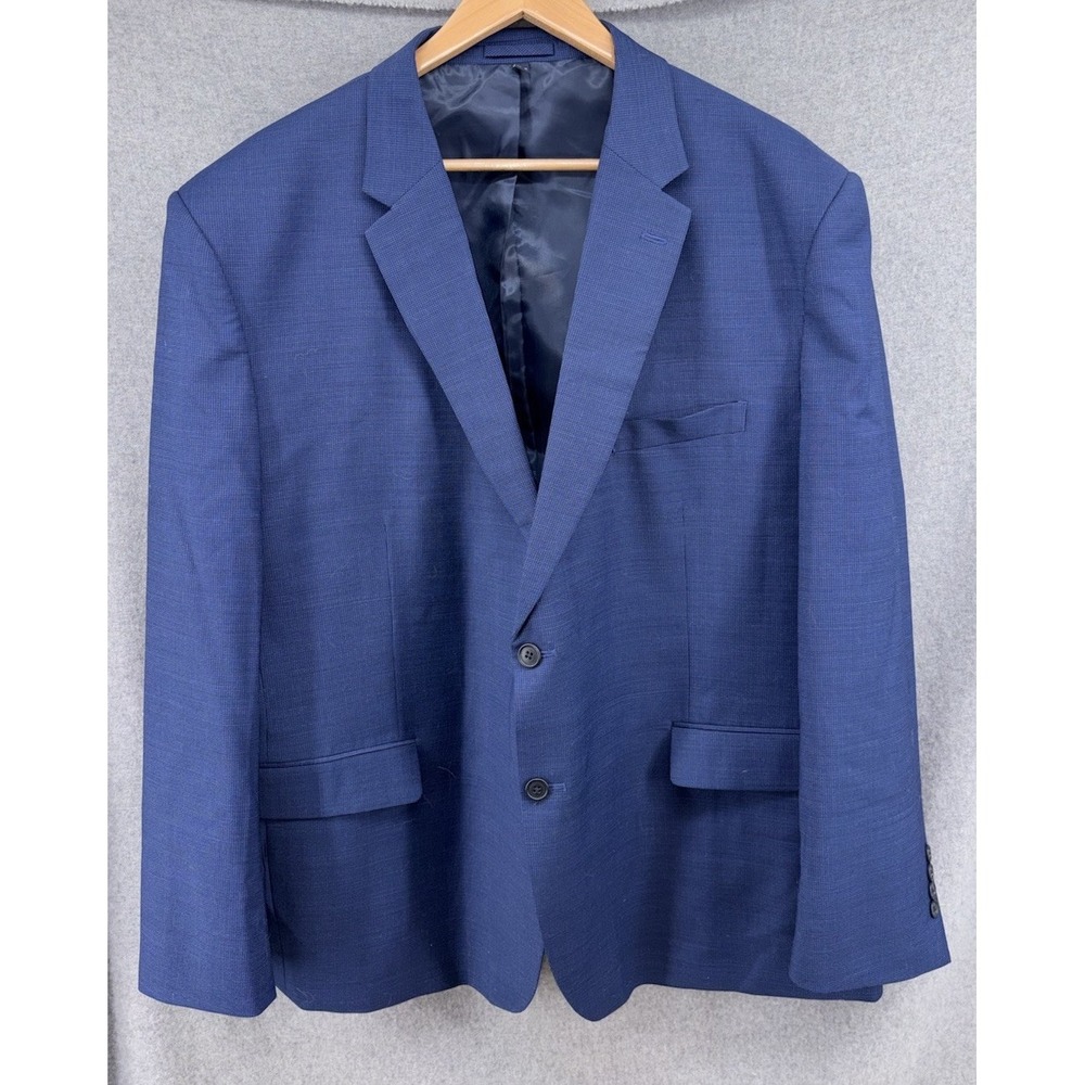 Jos A Bank Comfort Stretch 52R Blazer Wool Blend Micro Check 2 Button Jacket